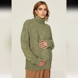 Pietro Brunelli Himalaya Alpaca Wool Turtleneck Cable Knit Sweater Size M